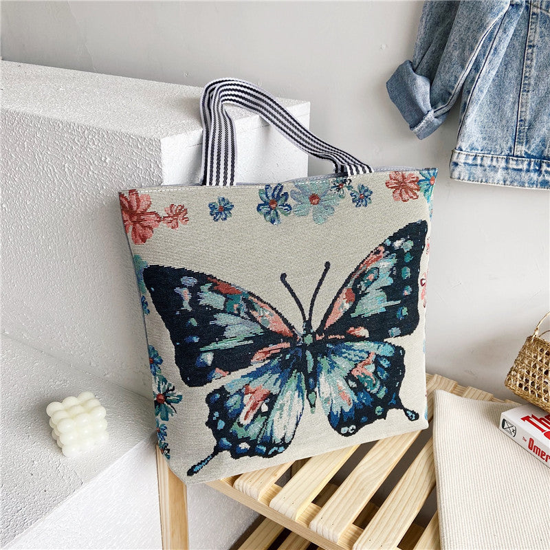 Student Portable Canvas Bag Literary Storage