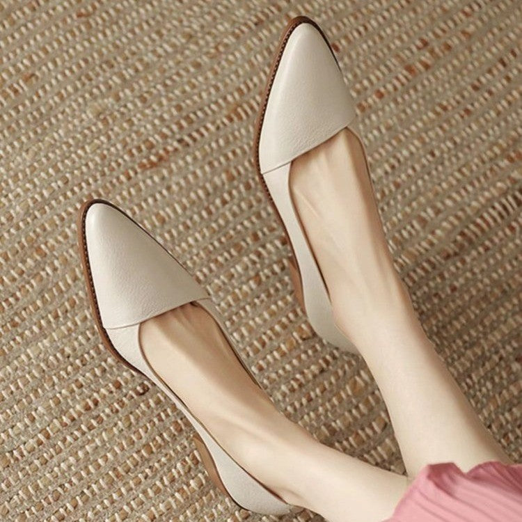 Pointed-toe Soft Bottom Simple Shallow Mouth Casual Shoes