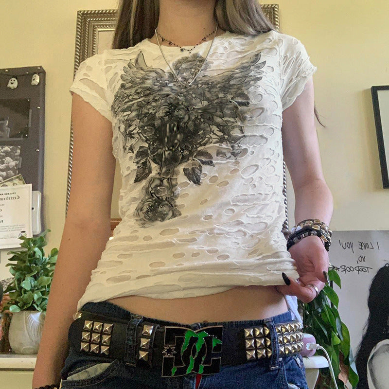 CroppedSlim-fit Knitted Crew-neck Top