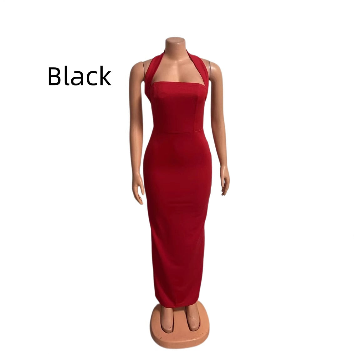 Shoulder-baring Elegant Slit Sheath Dress