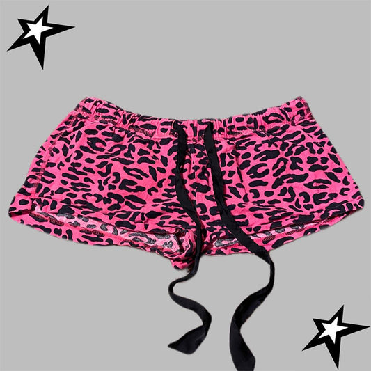 Hot Girl Leopard-print Slim-fit Contrast Color Hot Girl Casual Track Sweatpants