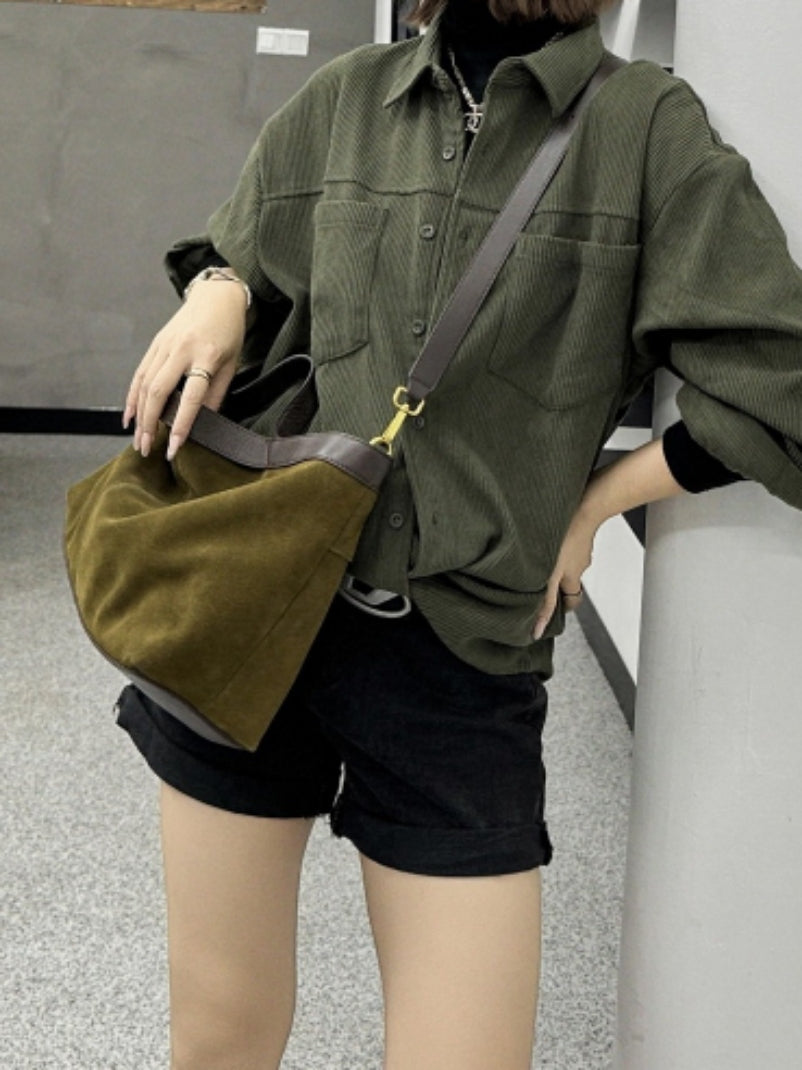 High-grade Portable One Shoulder New Autumn And Winter Matte Leather Simple Tote Bag
