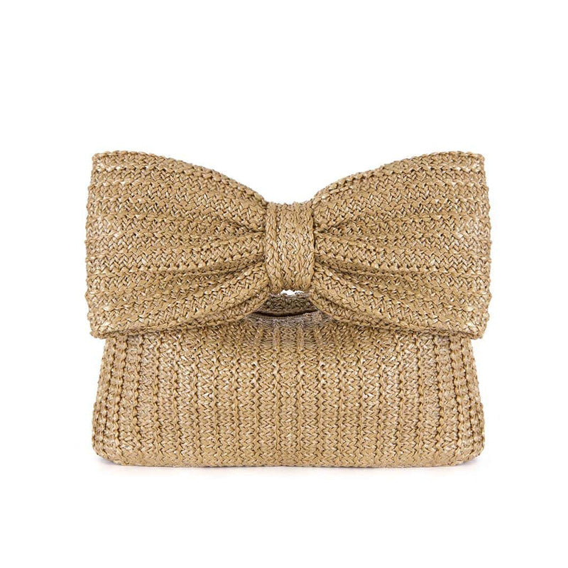Women's Fashion Personalized New Bow Straw Handbag