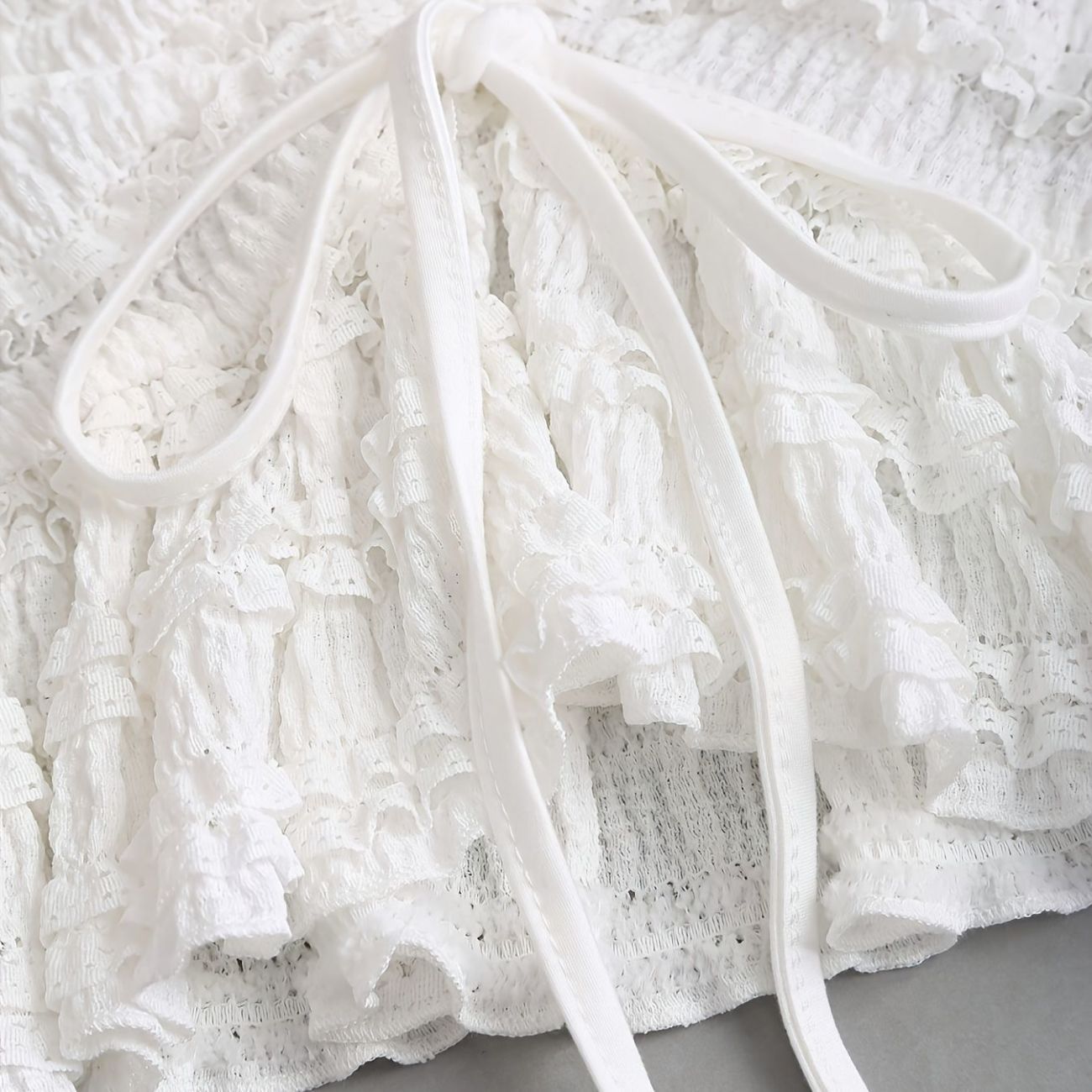 Womens Solid-Color Versatile Lace-trimmed Tutu Skirt