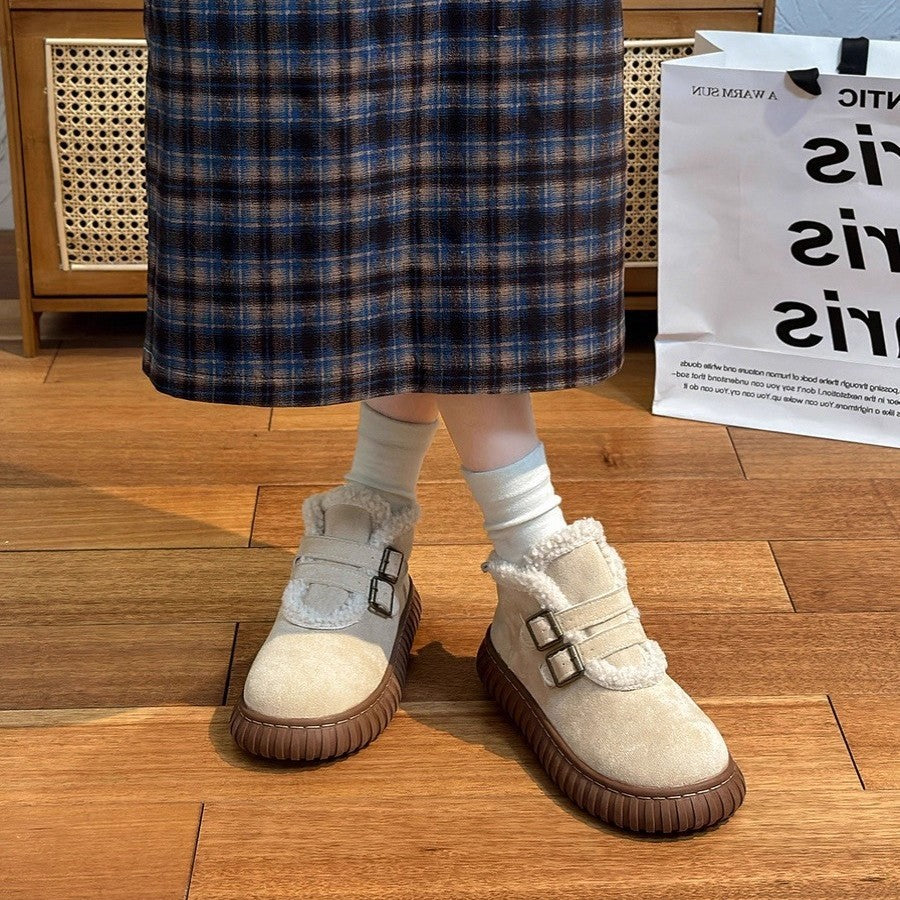 New British Style Ultra Thick Fleece Lined Womens Snow Boots