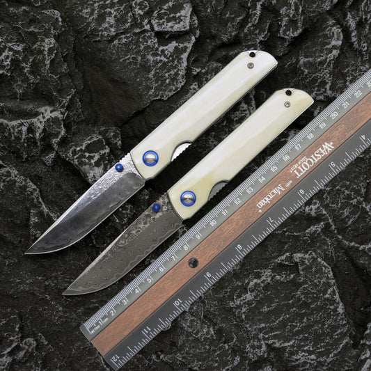 Damascus Steel A Folding Knife Foldable And Portable Knife Outdoor