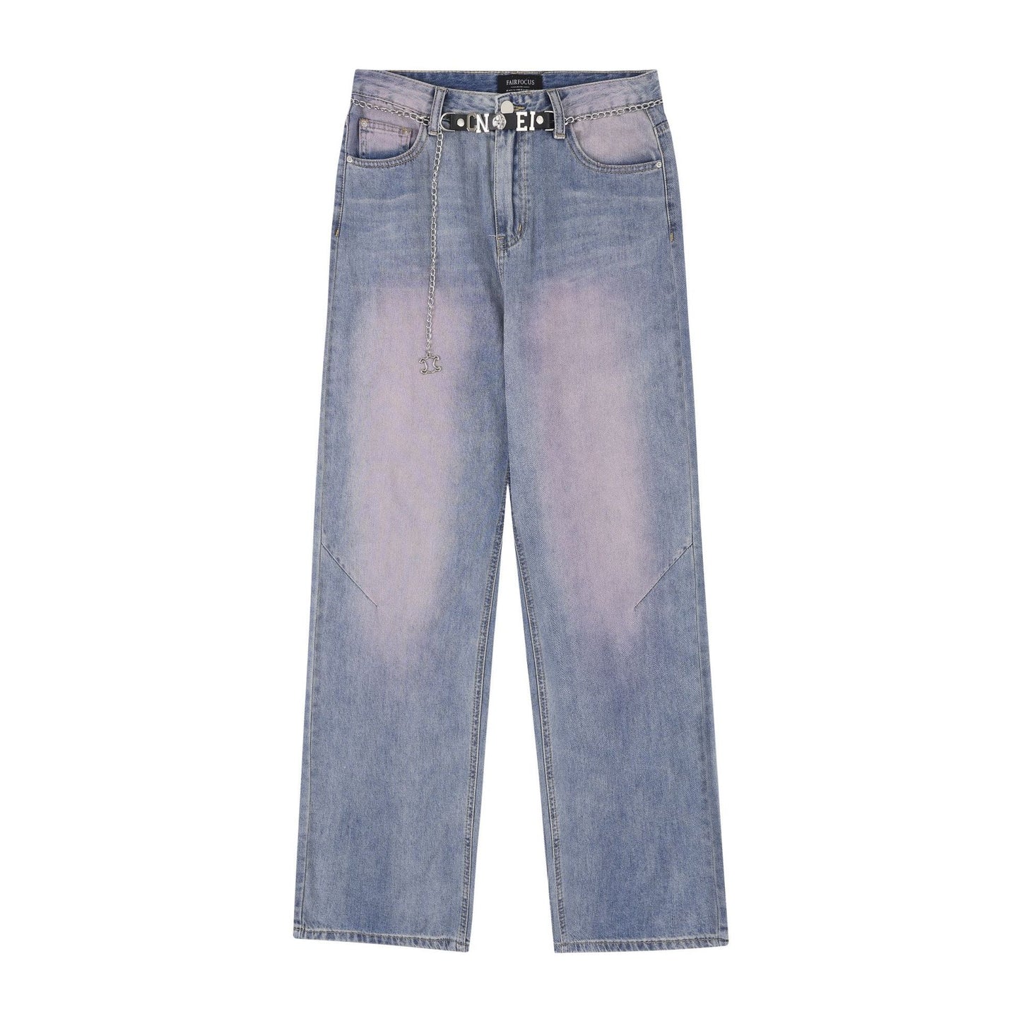 American-style Distressed Heavy Industry Straight Casual Jeans
