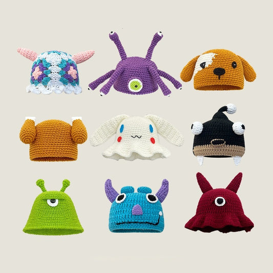 Shrek Monster Knitted Beanie For Women Cartoon Wool Hat