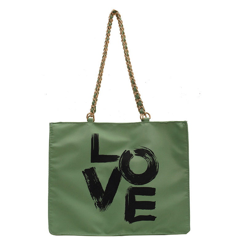 Tide Large-capacity Shoulder Bag Letter Student