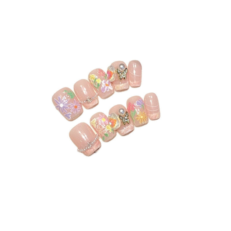 Nail Art Spring Little Flowers Summer Vibe Wearable Fake Nails