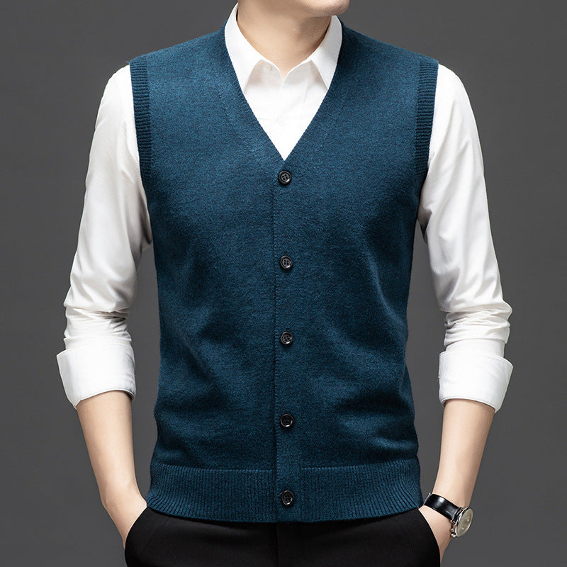 Keep Warm Inner Match Knitted Vest Sleeveless Multi-color Sweater Waistcoat