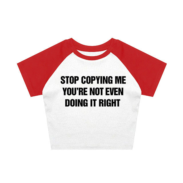 Alphabet Streetwear Kort Slim-fit Dame T-shirt Til Udenrigshandel Europæisk Og Amerikansk Stil
