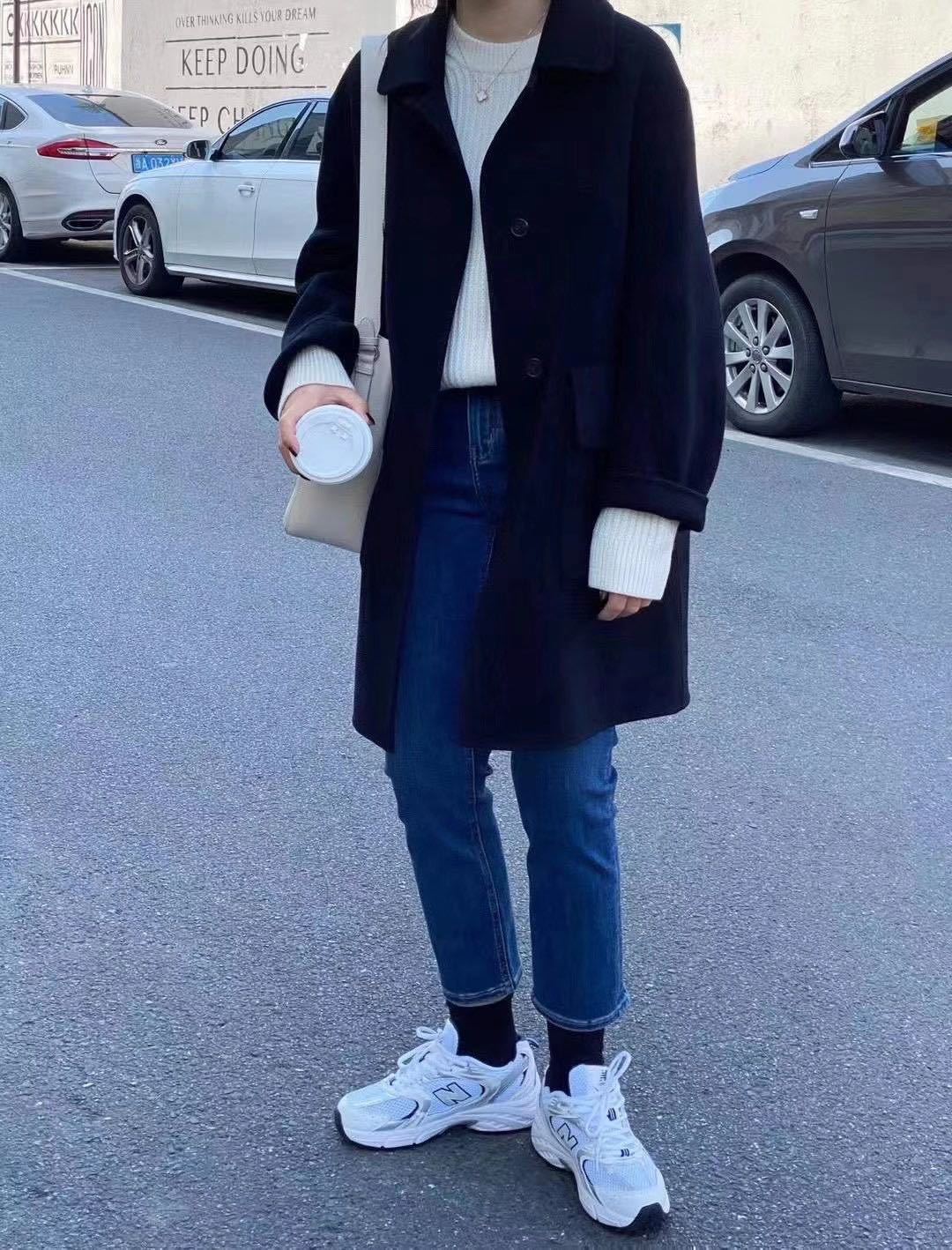 Medium Length Loose Small Wool Coat