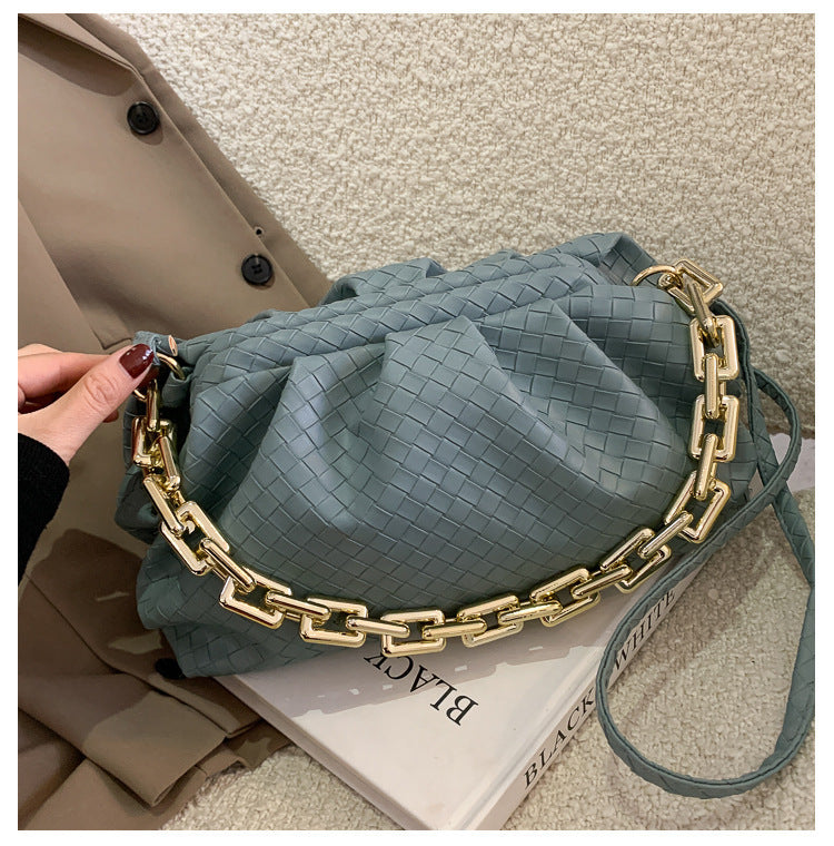 Fashion Fold Simple Chain Cloud Messenger Shoulder Bag
