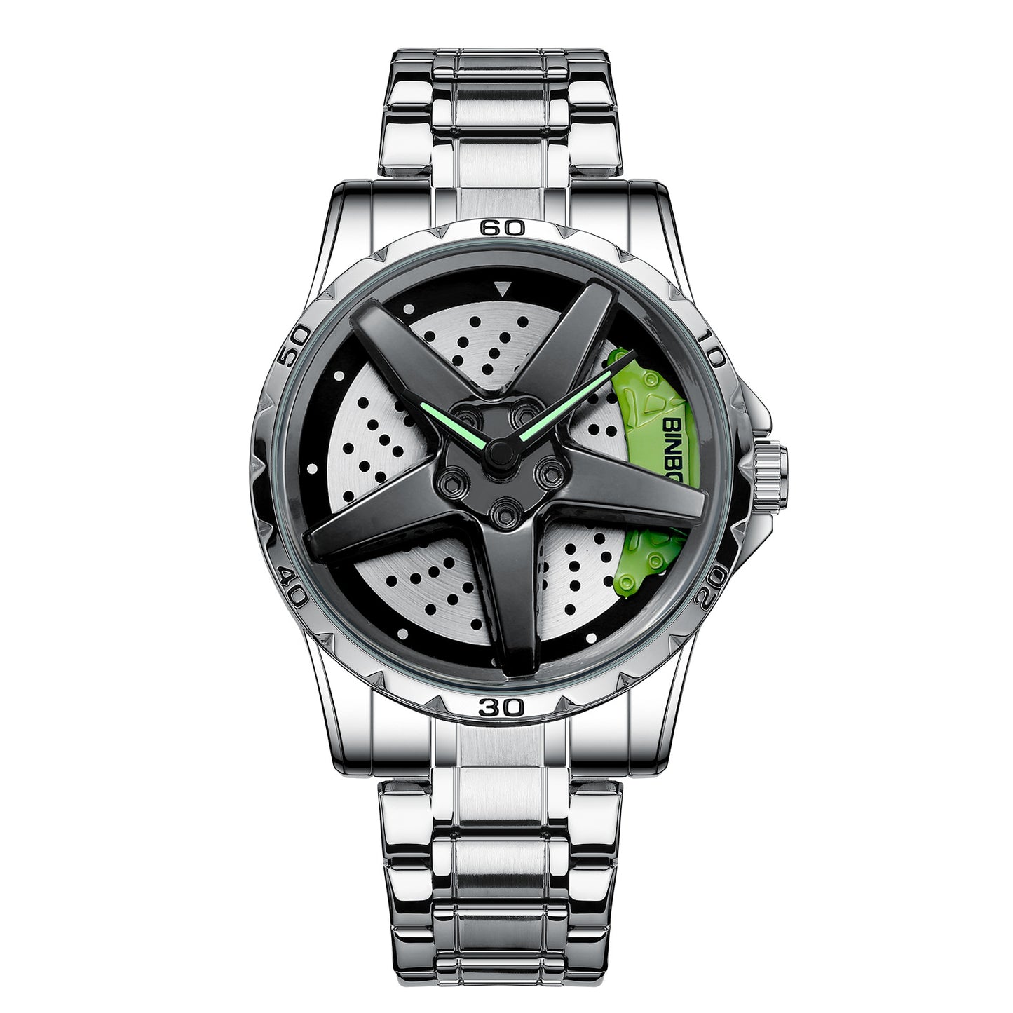 Motorcycle Engine Brake Caliper Watch For Men, Car Wheel Hub Dial