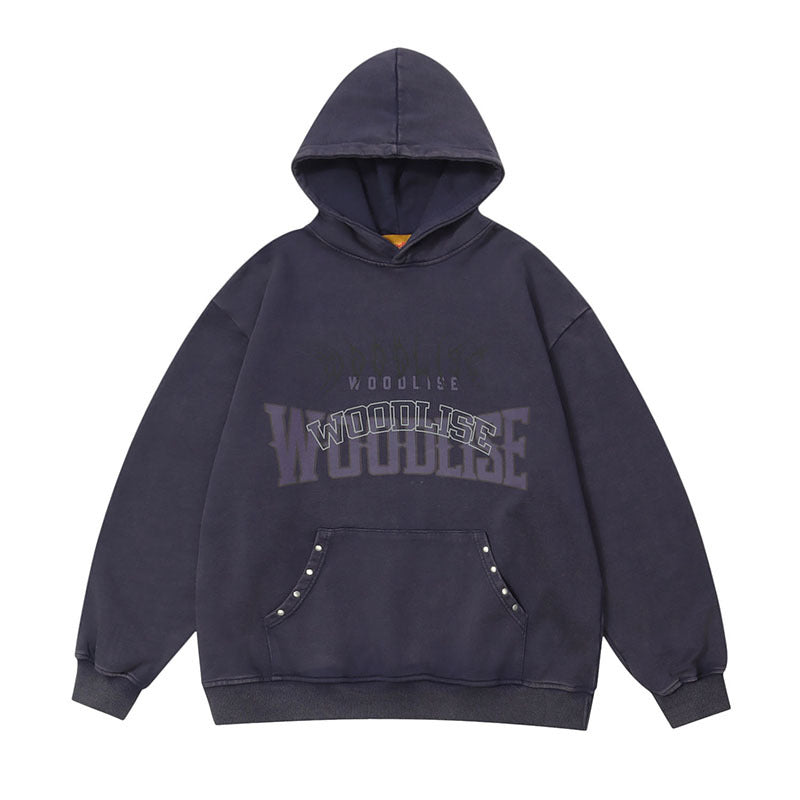 American Style Hip Hop Washed Oversize Hooded Sweater For Men