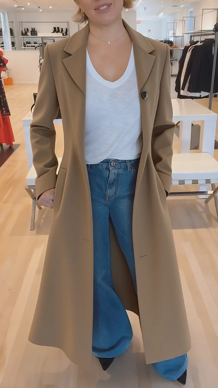 Women's Coat Lapel Leopard Print Casual Trench Women's Clothing
