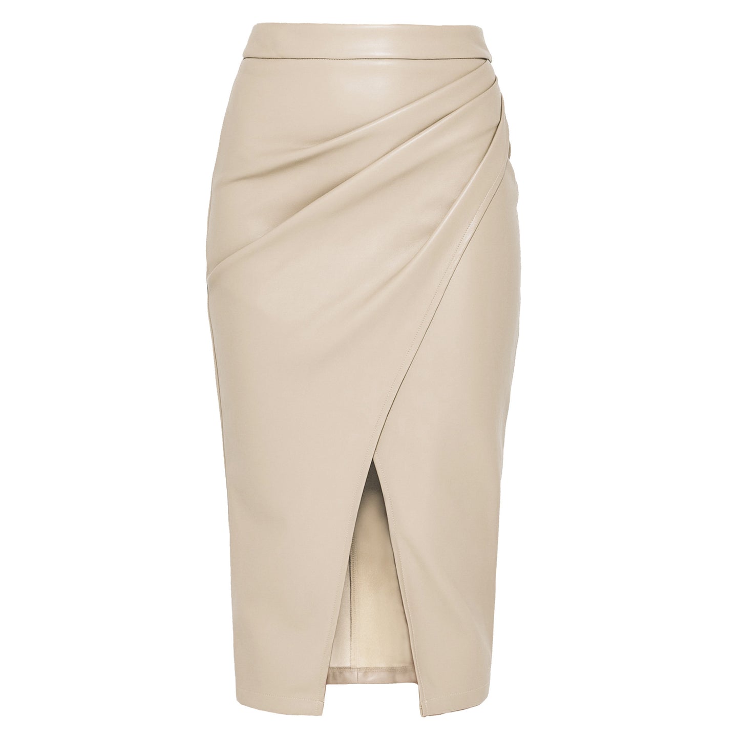Lædernederdel, Slim Fit, Høj Talje, Afslappet, Slankende