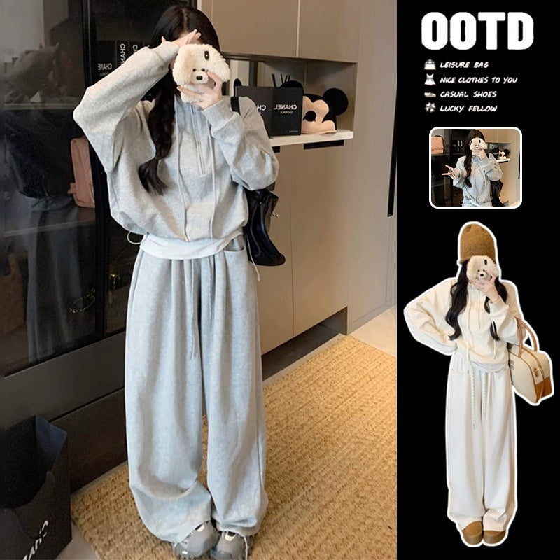 Design Sense Relaxed Hoodie Two-piece Set