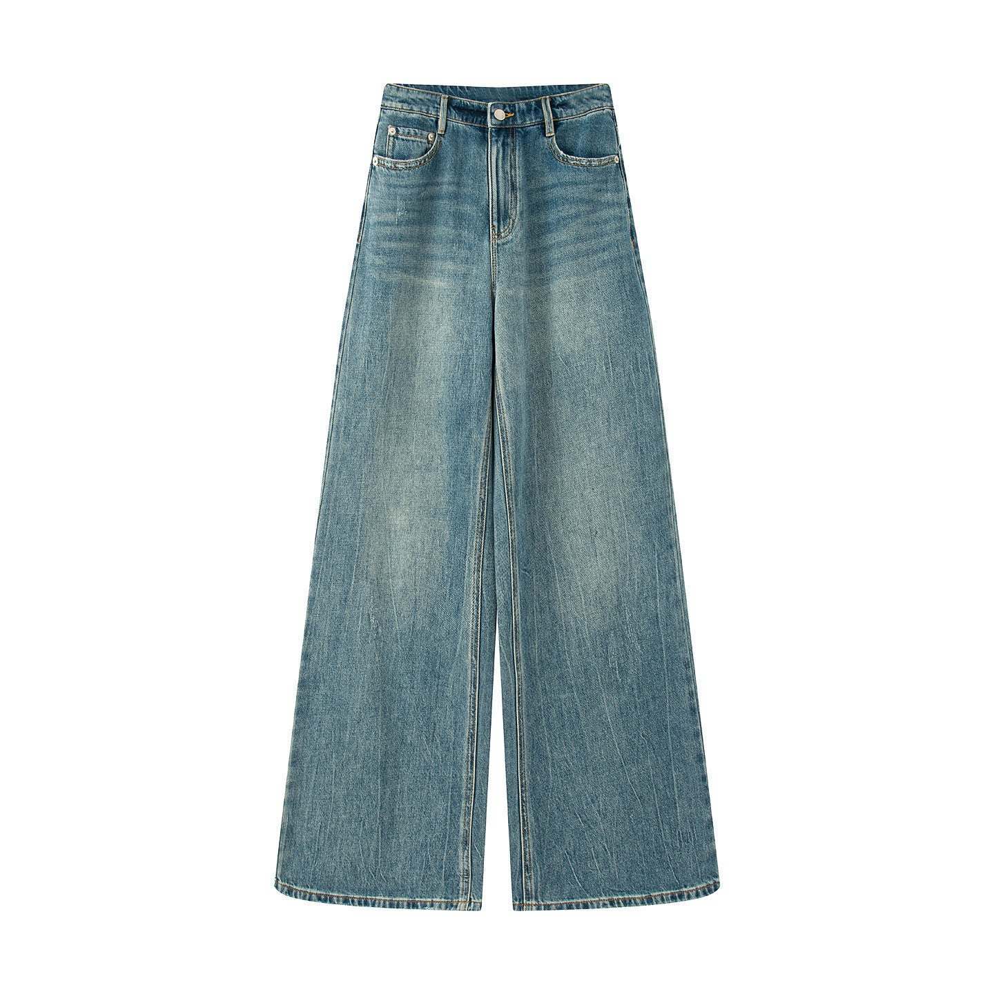 Tidlig Efterår Nye Højtaljede Slankende Retro Lige Jeansbukser Til Kvinder