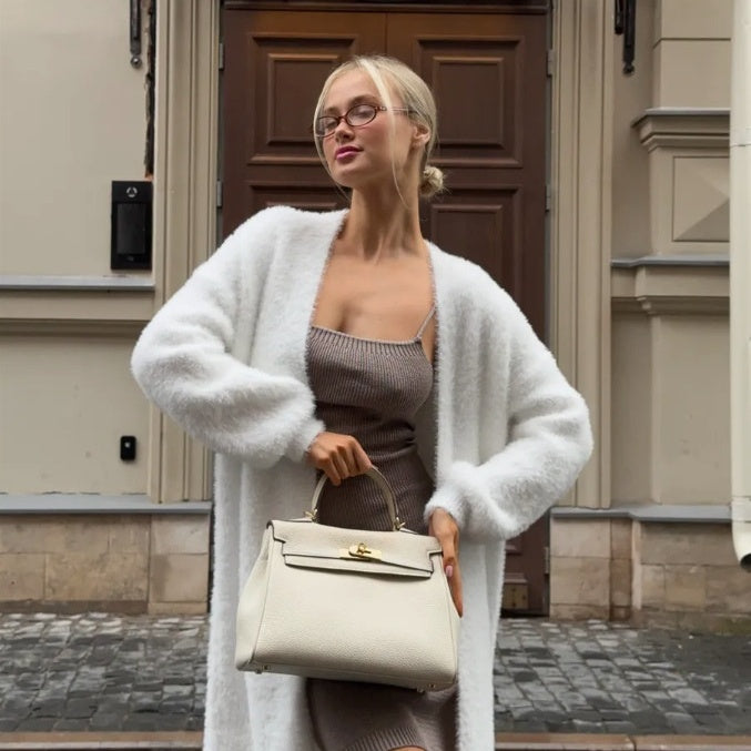 Sweater Cardigan Jacket White Versatile Women's Clothing