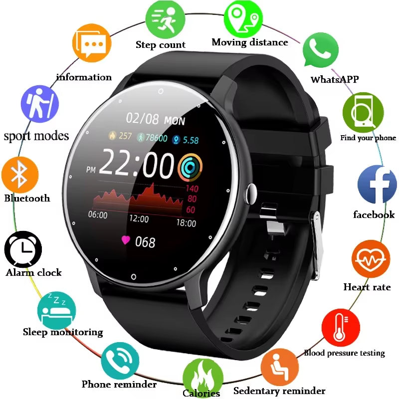Smart Watch Men Women Full Touch Screen Sport Fitness Watch Man IP67 Waterproof Bluetooth Call for Android IOS Smartwatches