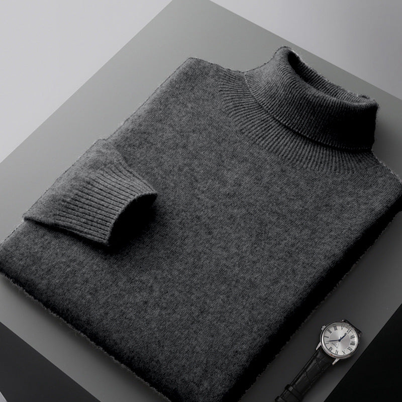 Men's High Lapel Pullover Autumn And Winter Loose Knitted