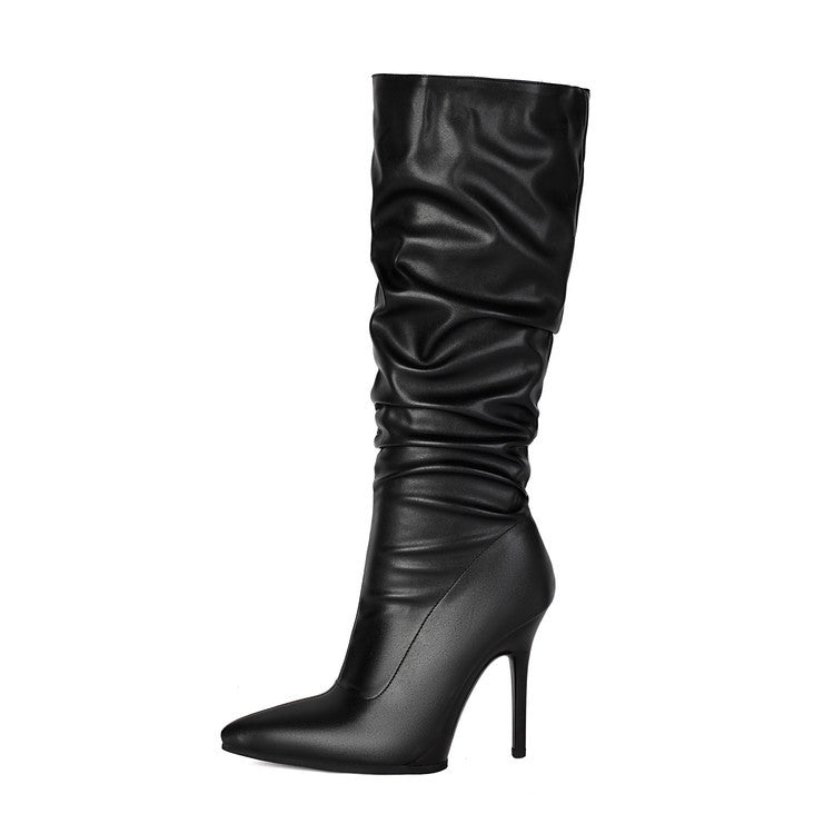 Fashionable High-heeled Patent Leather Glossy Over-the-knee Boots