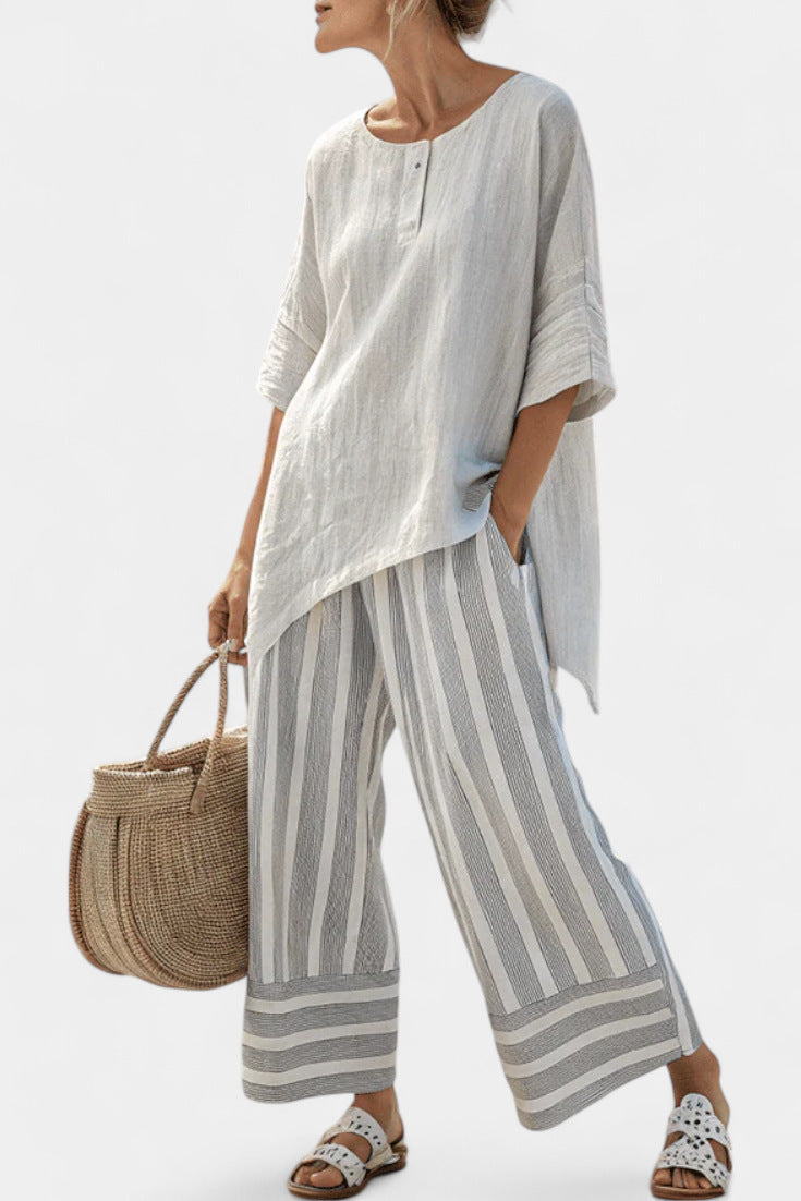 Plus-size Loose Casual Womens Beach Two-piece Set