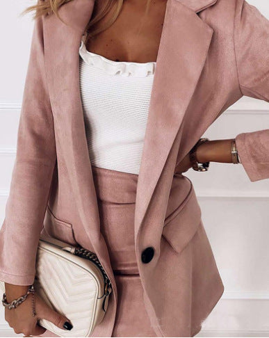 Slim Fit Long Sleeve Suit Dress Set
