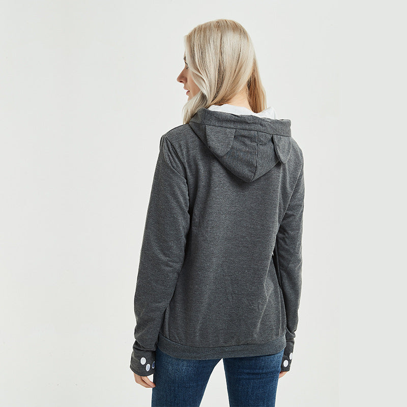 Pocket Sweatshirt Pullover Hooded Women