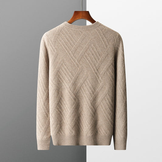 Autumn And Winter New Loose Jacquard Bottoming Sweater Men