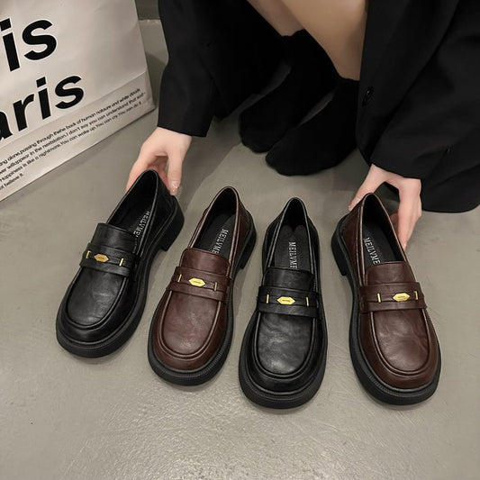 Soft Bottom Soft Surface Small Leather Shoes