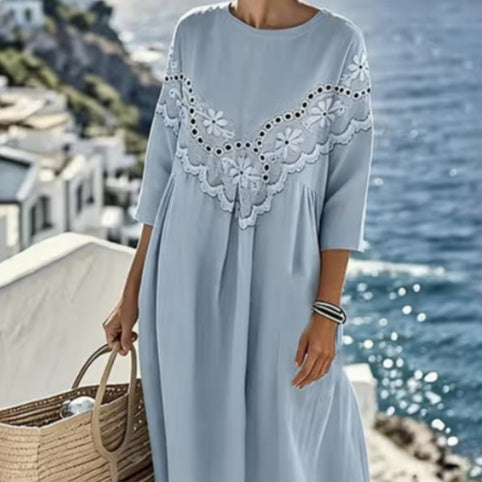 Printed Elegant Maxi Dress, Figure-hugging Casual Skirt