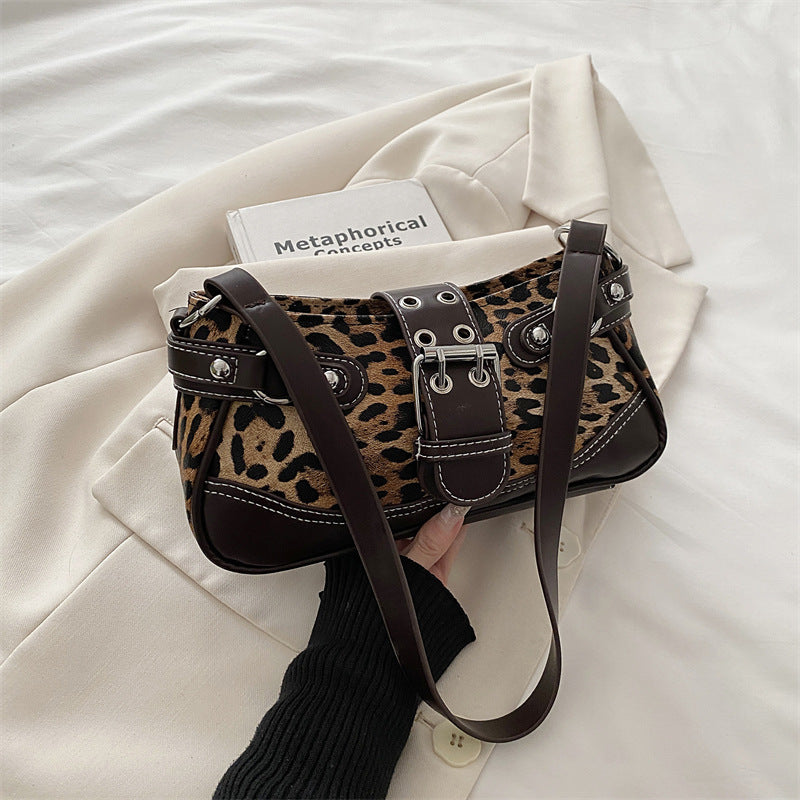 Womens Leopard-Print Elegant Shoulder Bag
