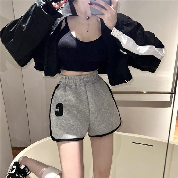 Spicy Girl Sports Shorts For Women Loose-Fit Outerwear Versatile For Summer