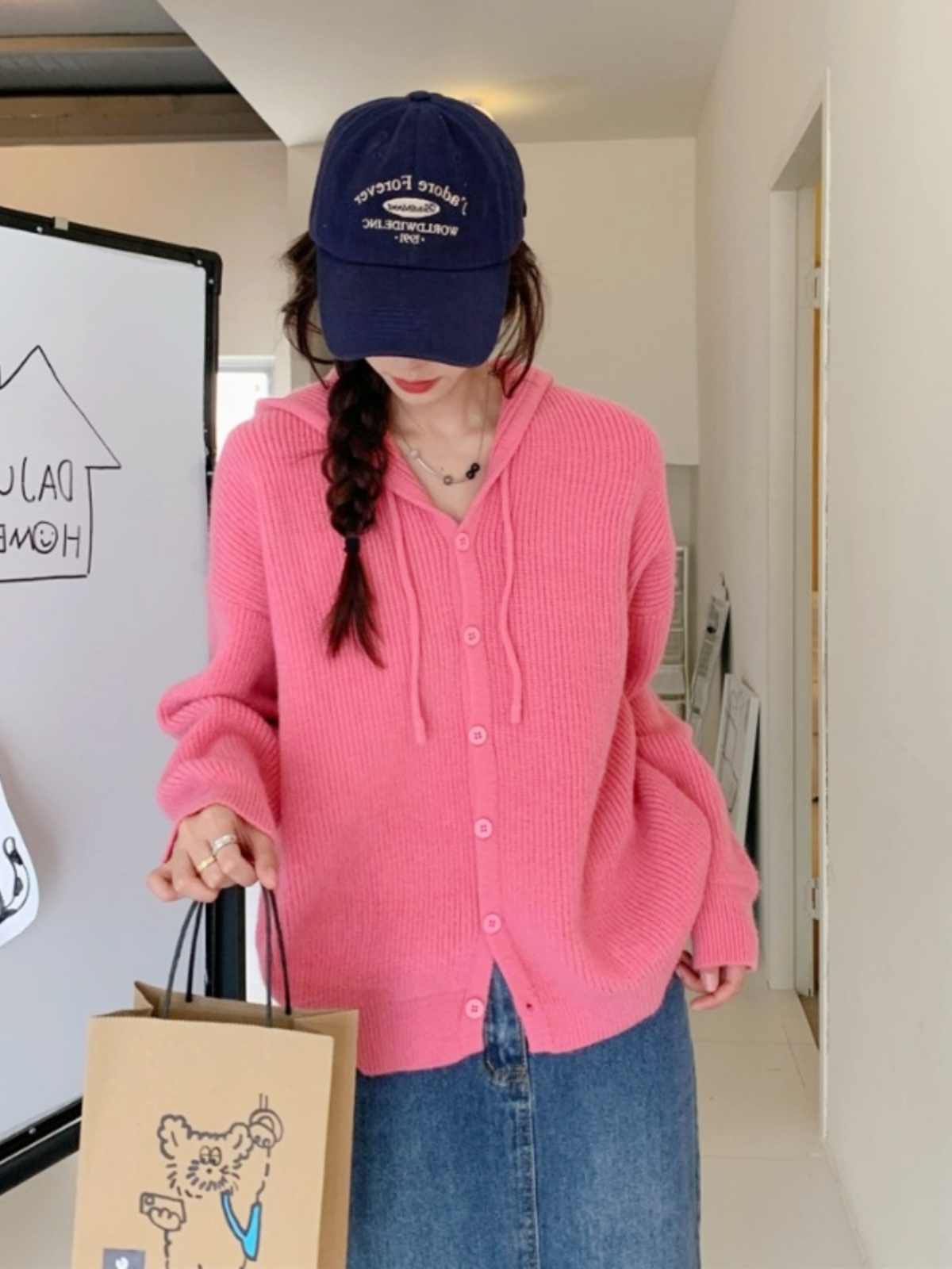 Loose Hooded Sweatshirt Female Cashmere Sweater