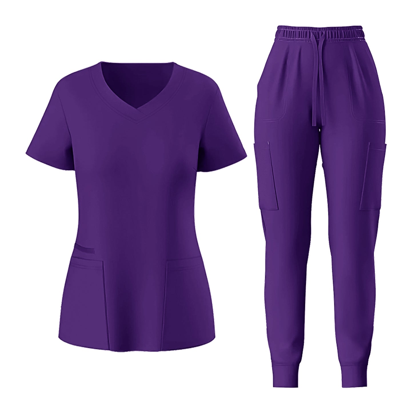 V-neck Fashionable Casual Medical Scrub Short-sleeve Suit