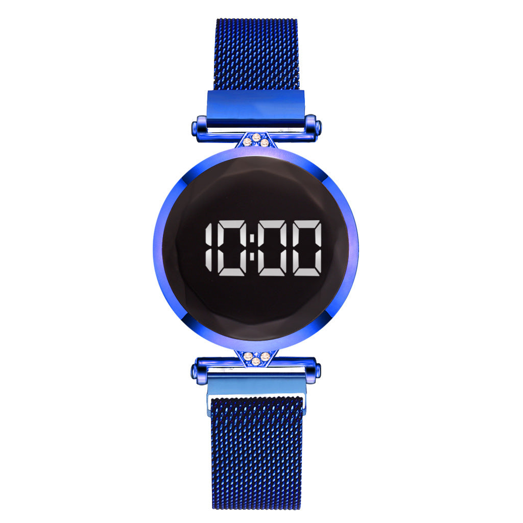 Magnetite Alloy Mesh Belt LED Sports Electronic Watch