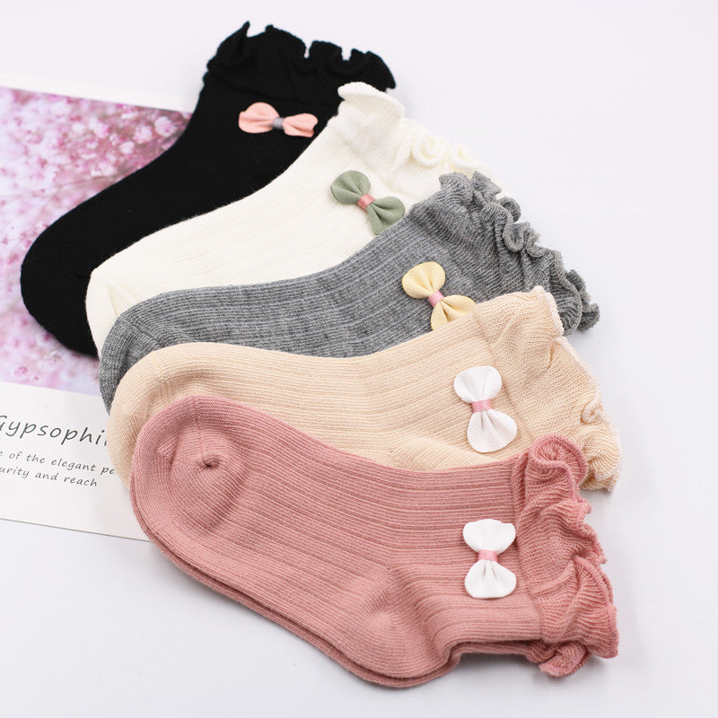 Children's Fungus Bow Princess Socks Baby