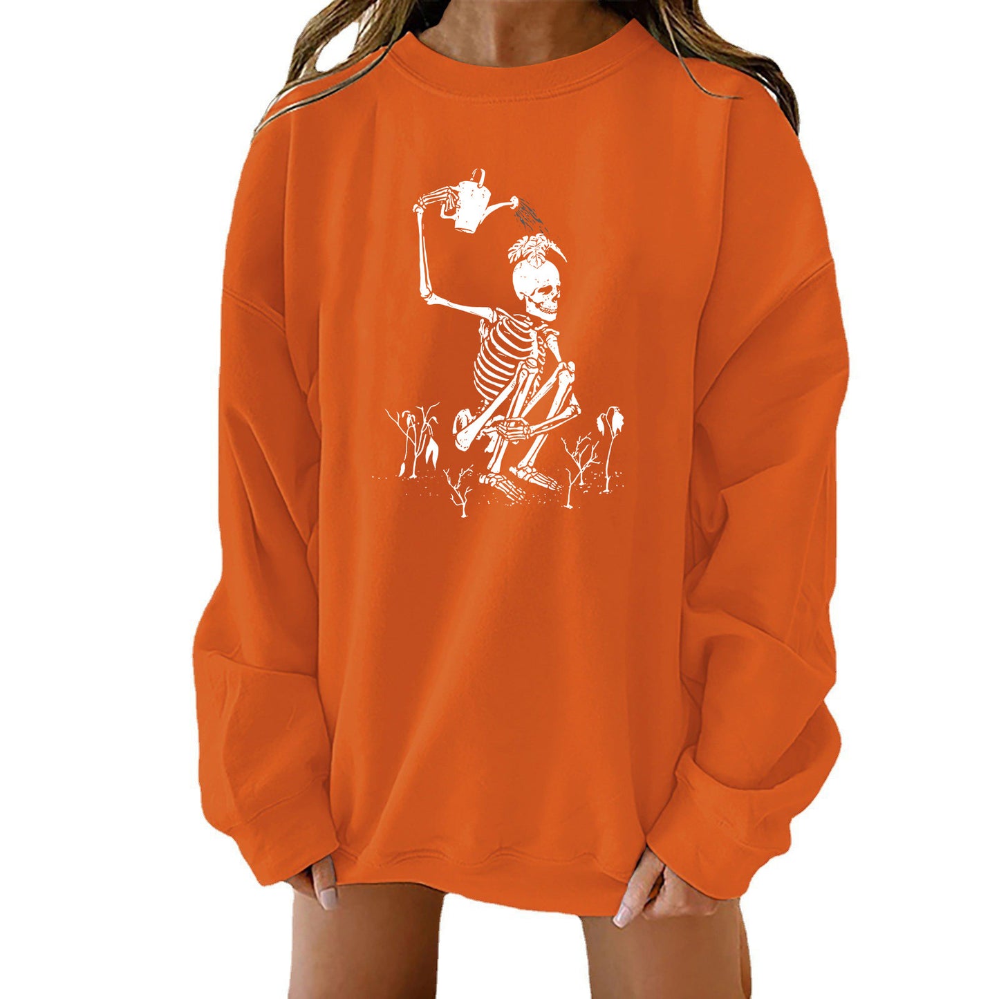 Halloween Kreativt Tema Tryk Løs Sweater