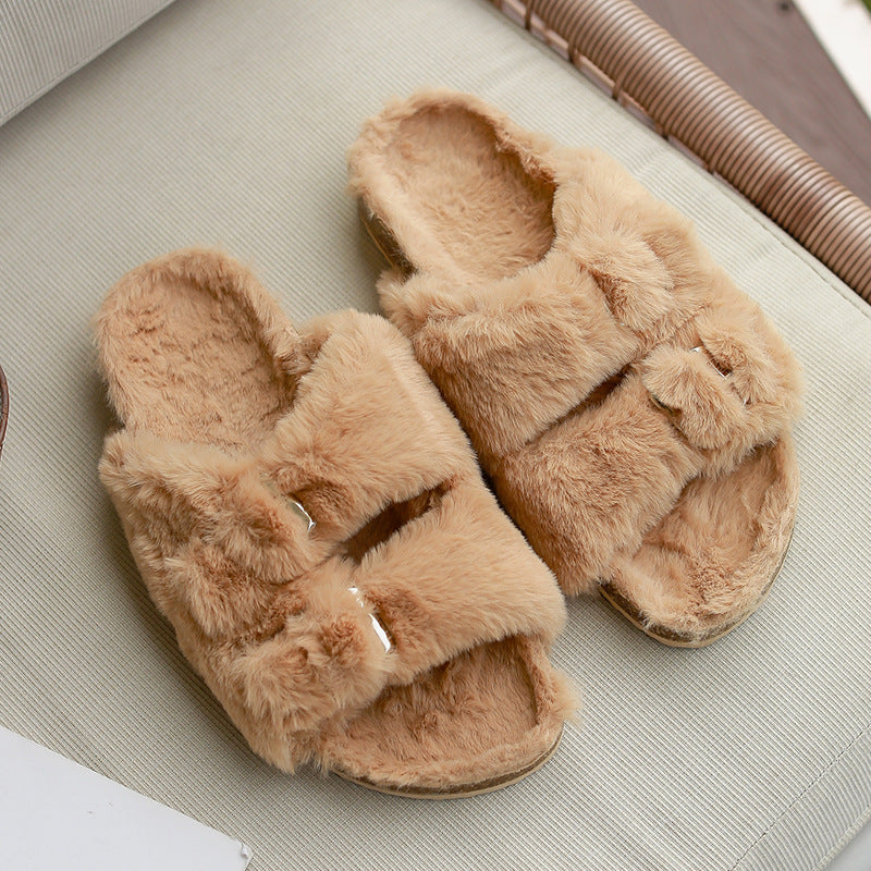 Winter Cotton Slippers Thick Bottom Non-slip Lamb Wool Slippers