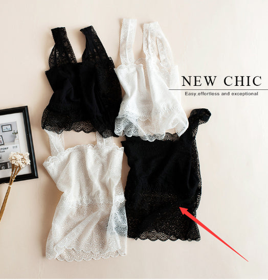 Lace Tube Top Off-neck Vest