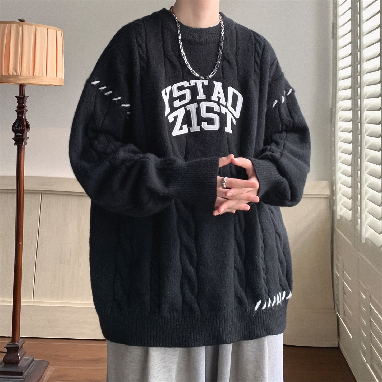 Herre-Lazy-sweater tyk snoet jakke