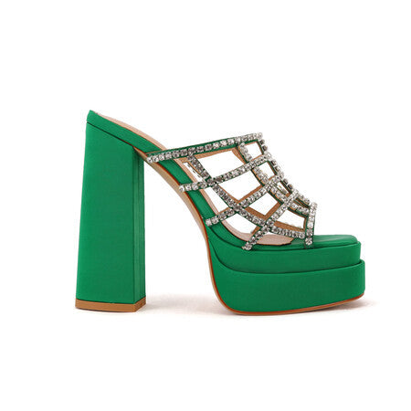 New Fish Mouth High-heeled Rhinestone Hollow Sandals