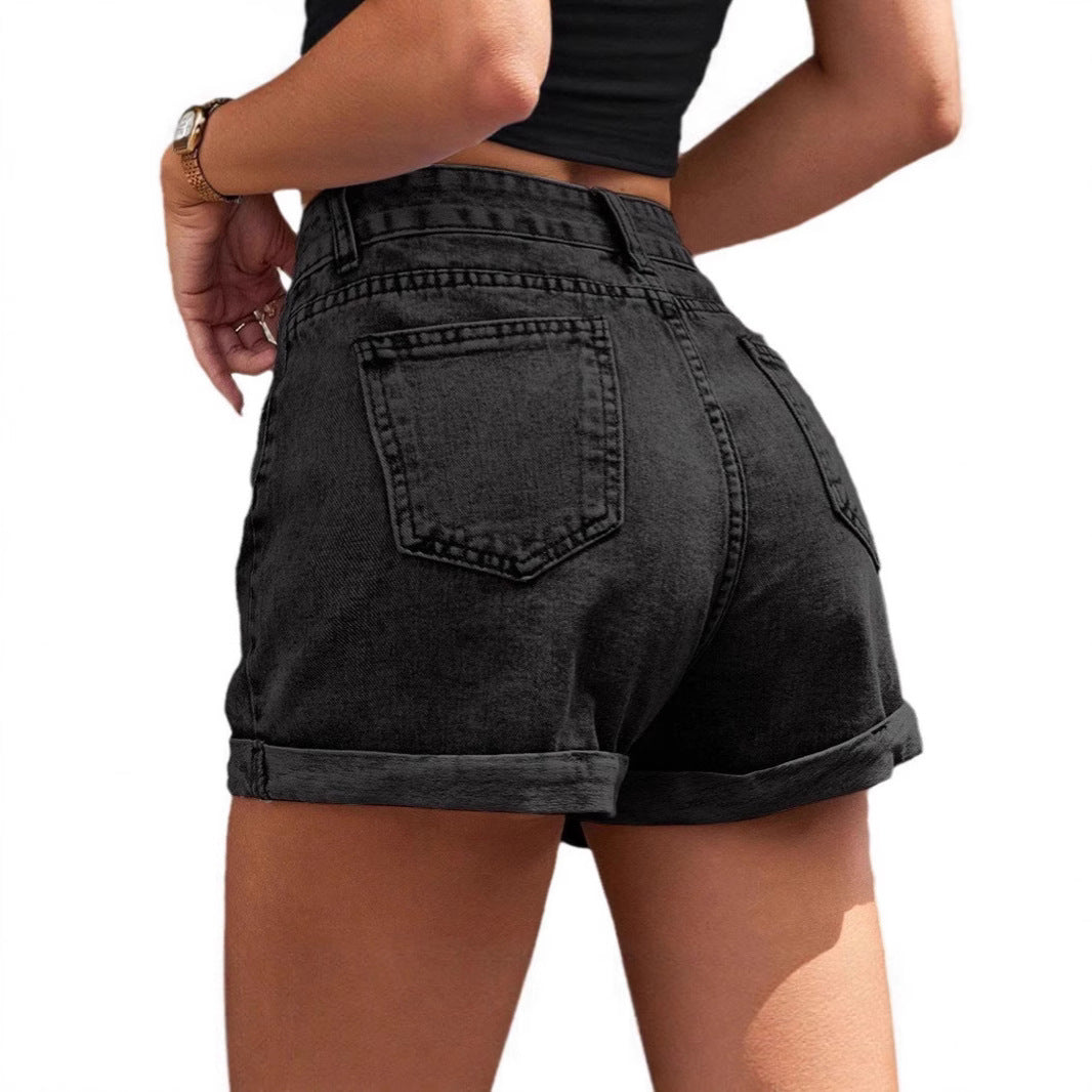 Loose Wide-leg Denim Shorts