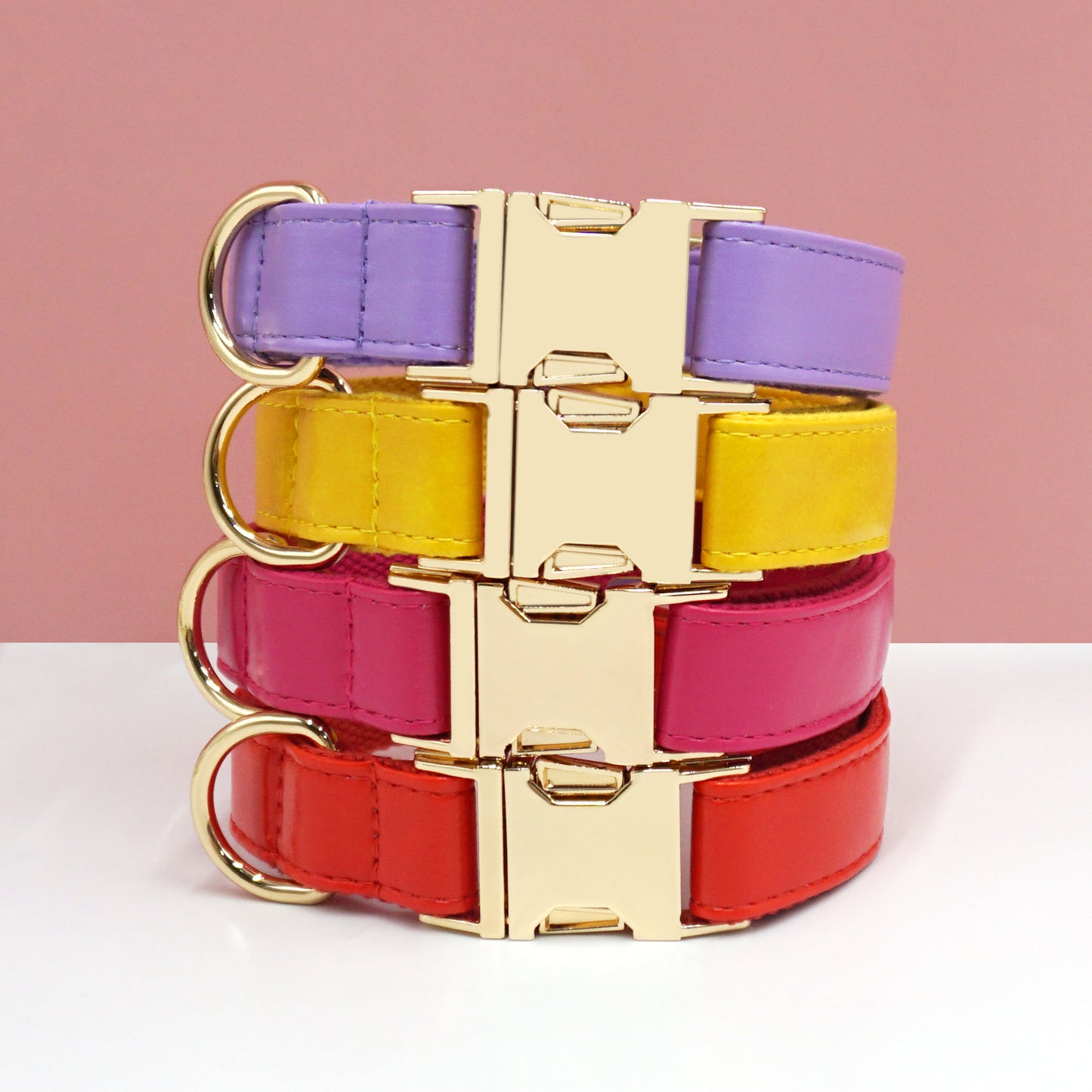 Simple Color Blocking Household Velvet Pet Collar