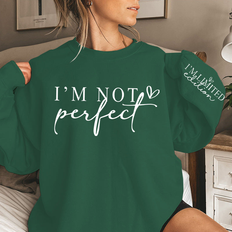 Grænseoverskridende moderigtig sweater med bogstavprint til kvinder