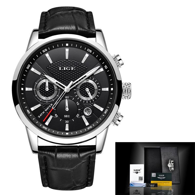 Men's Sports Quartz Watch Waterproof Steel Belt