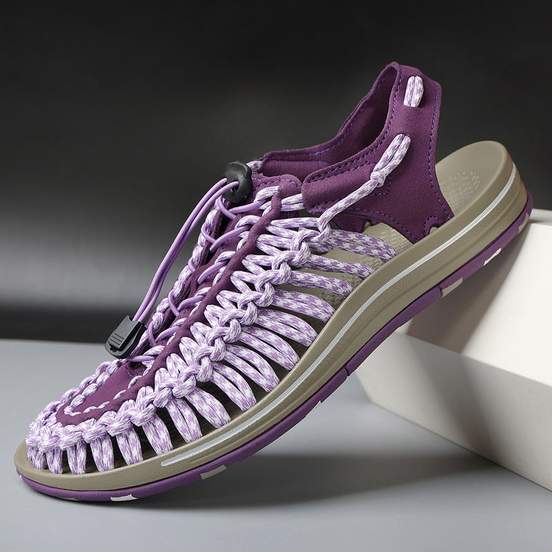Summer New Braided Plus Size Outdoor Couple Sandals